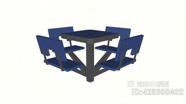 公园桌椅详图SU模型下载【ID:425300402】