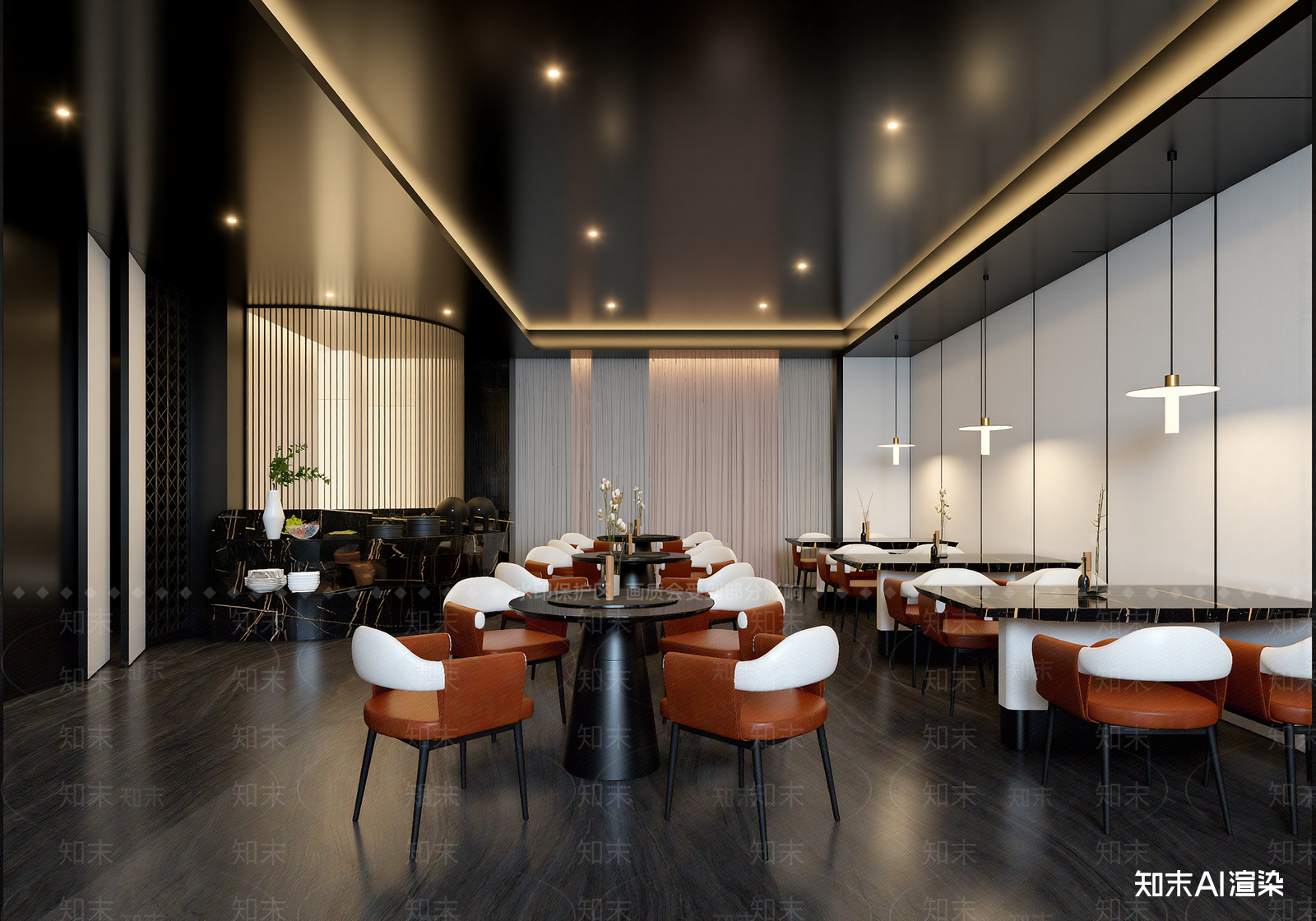 新中式西餐厅3D模型下载【ID:1213992534】