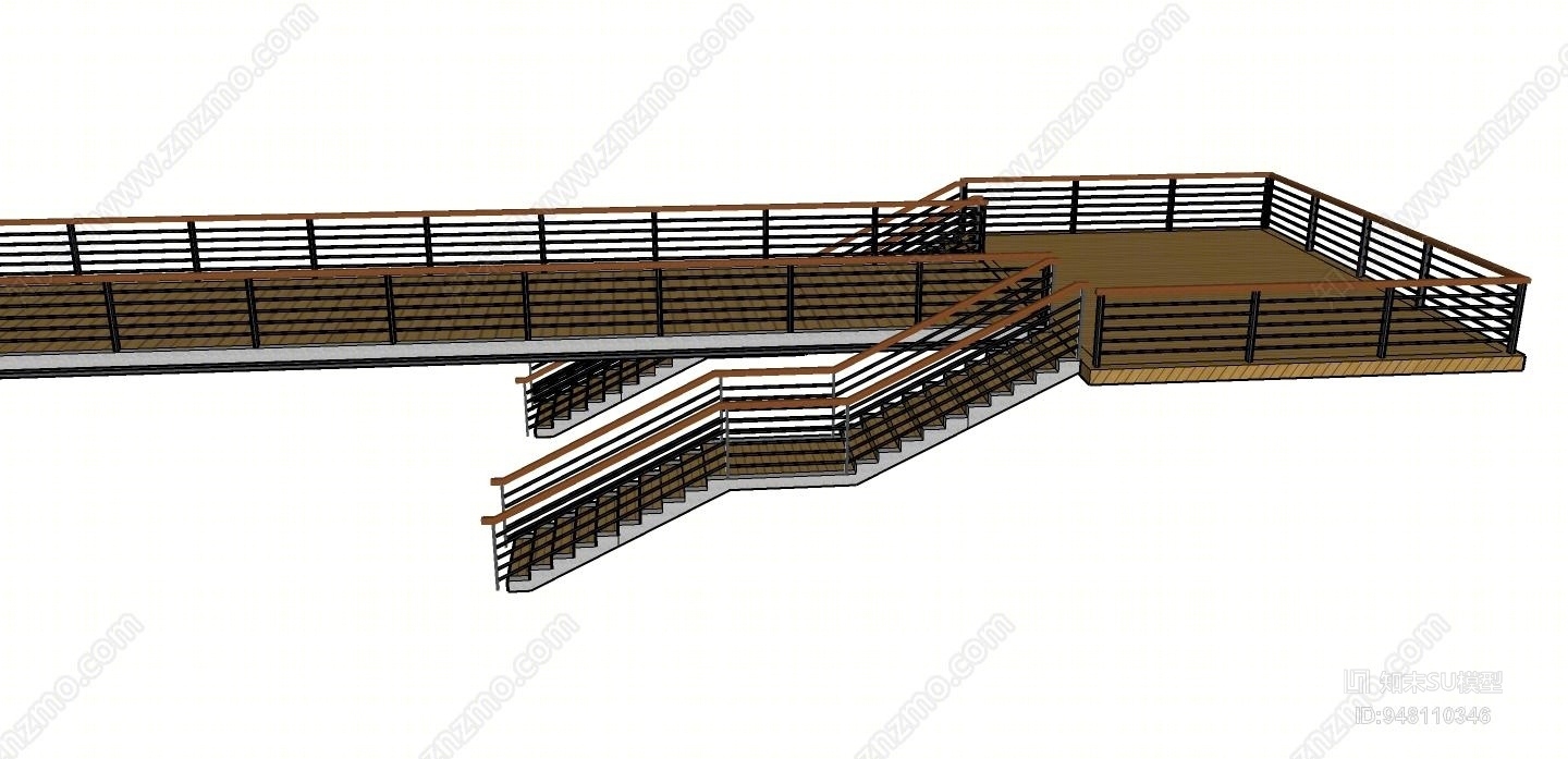 现代木桥SU模型下载【ID:948110346】