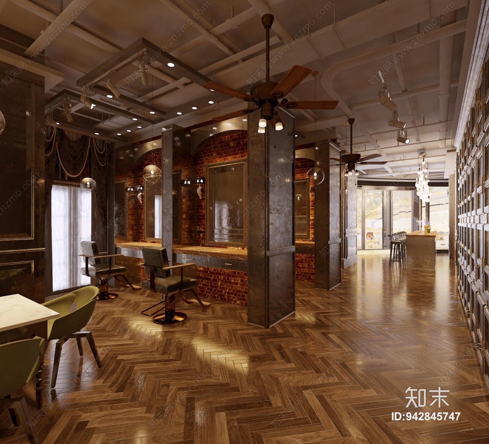 简欧美发店3D模型下载【ID:942845747】