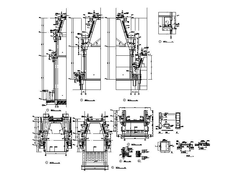 眉山恒大悦府主大门建筑施工图设计（CAD）施工图下载【ID:164877128】