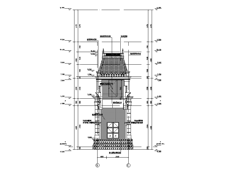 眉山恒大悦府主大门建筑施工图设计（CAD）施工图下载【ID:164877128】