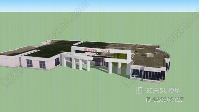 一个博物馆公园办公室SU模型下载【ID:926308127】