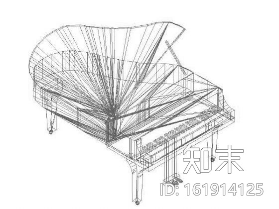 钢琴三维图块Ⅱcad施工图下载【ID:161914125】