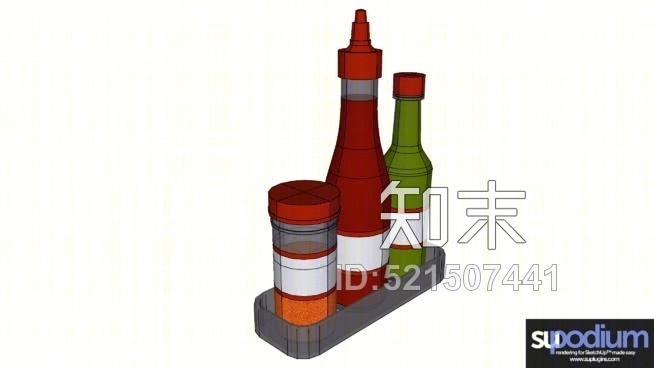 裙摆餐厅餐厅调味品SU模型下载【ID:521507441】
