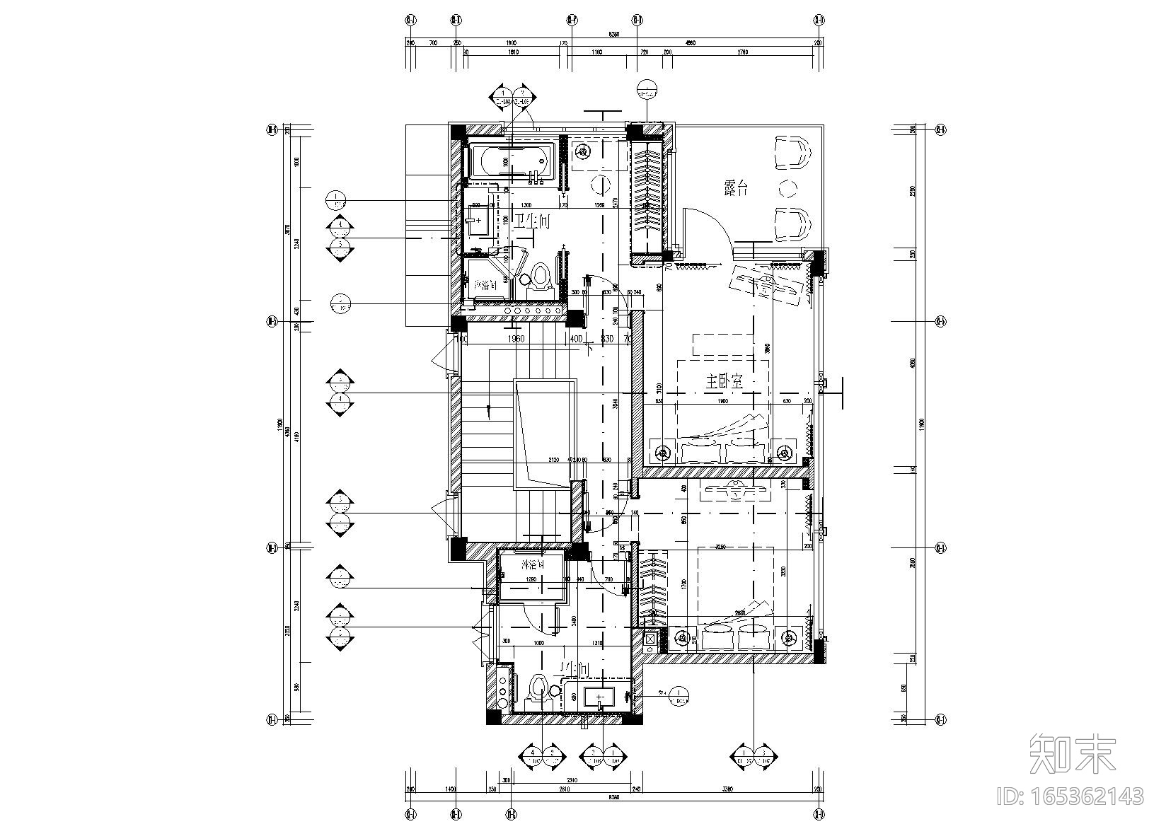 新古典_新中式四套样板间CAD施工图+效果图施工图下载【ID:165362143】