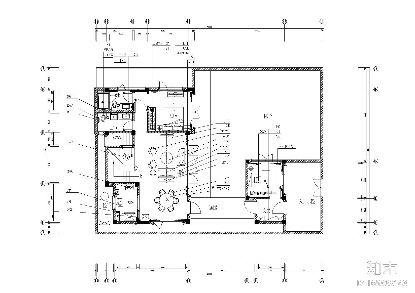 新古典_新中式四套样板间CAD施工图+效果图施工图下载【ID:165362143】