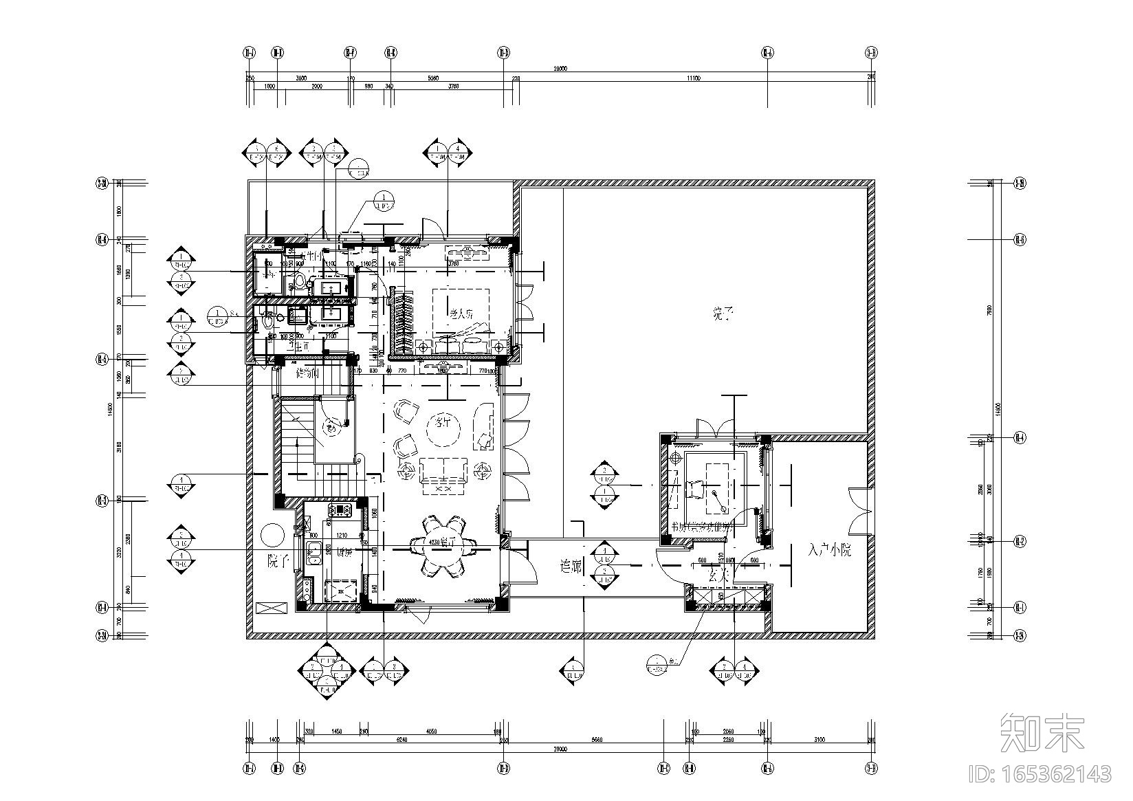 新古典_新中式四套样板间CAD施工图+效果图施工图下载【ID:165362143】