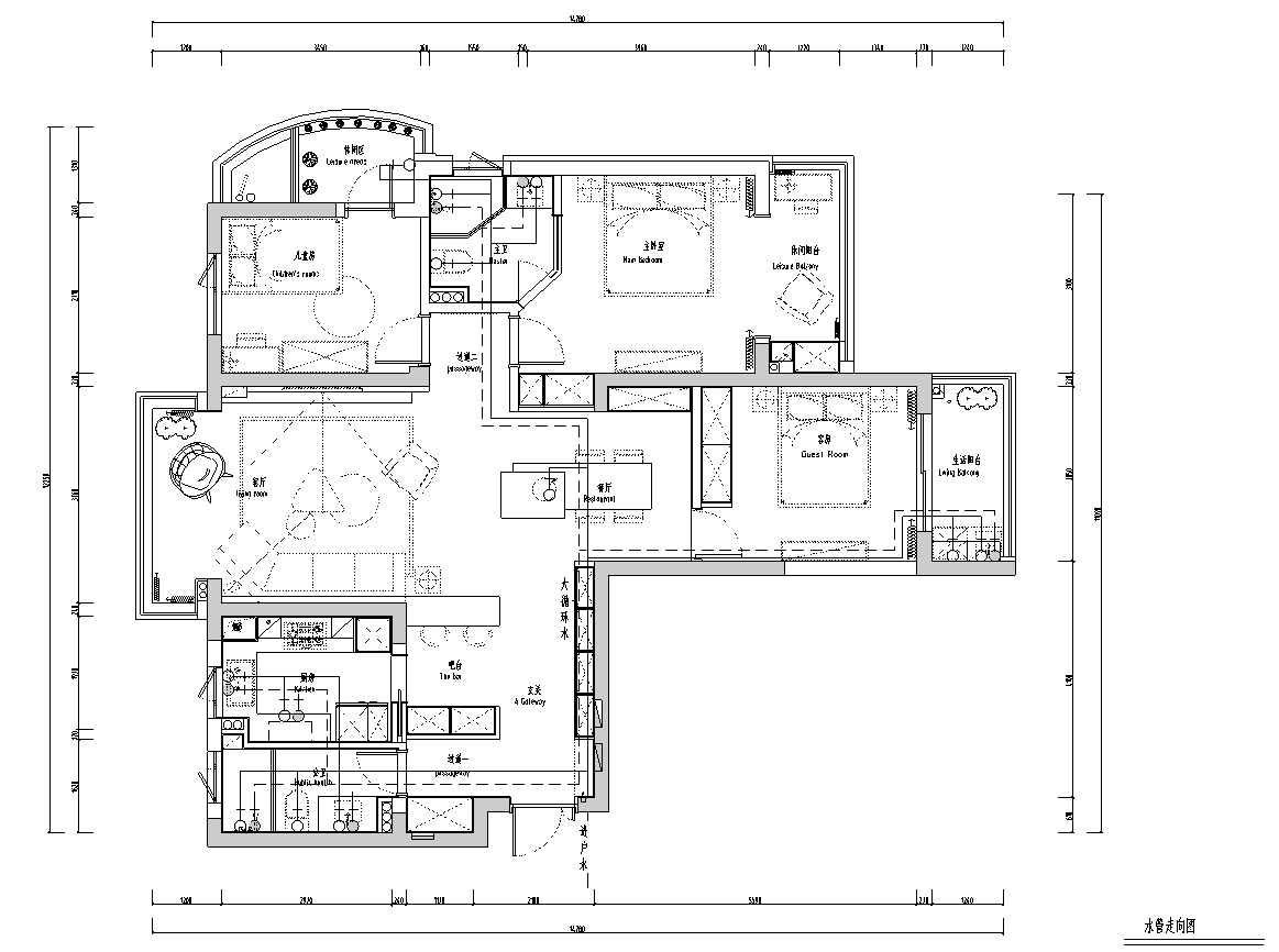 [浙江]杭州现代三居室住宅施工图_附3D模型施工图下载【ID:168050162】