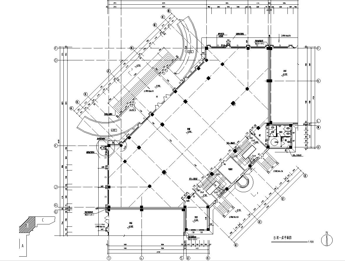 [宁夏]五层中式风格办公楼建筑施工图（含全专业）施工图下载【ID:166816171】