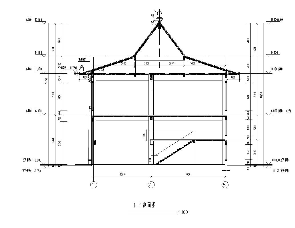 [宁夏]五层中式风格办公楼建筑施工图（含全专业）施工图下载【ID:166816171】