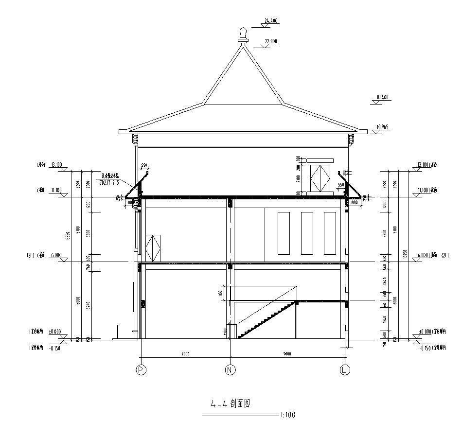 [宁夏]五层中式风格办公楼建筑施工图（含全专业）cad施工图下载【ID:149954169】