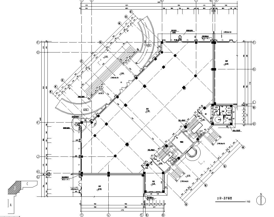 [宁夏]五层中式风格办公楼建筑施工图（含全专业）施工图下载【ID:166816171】