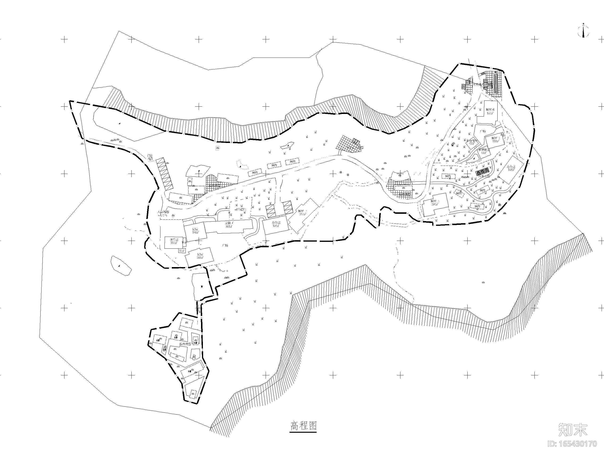 古墓葬群建筑地保护规划图（CAD）施工图下载【ID:165430170】
