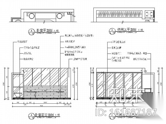 时尚现代工业风一居室样板间CAD装修施工图（含效果）cad施工图下载【ID:161687187】