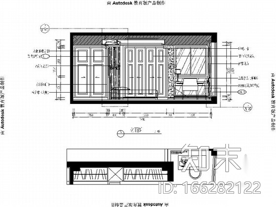 [青岛]三居室新潮大气家装施工图（含效果图）cad施工图下载【ID:166282122】