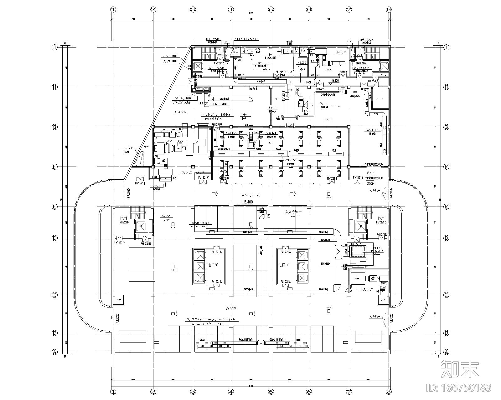 25层办公楼空气-水系统+VRV中央空调设计图cad施工图下载【ID:166750183】