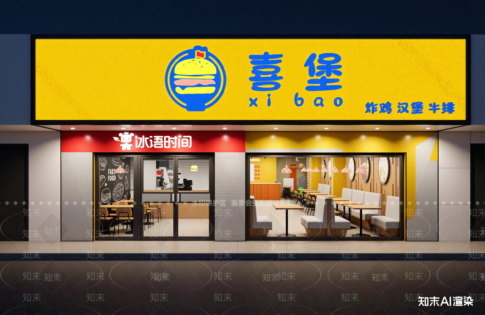 快餐店3D模型下载【ID:1214093630】