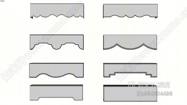 卧室窗帘SU模型下载【ID:934604498】