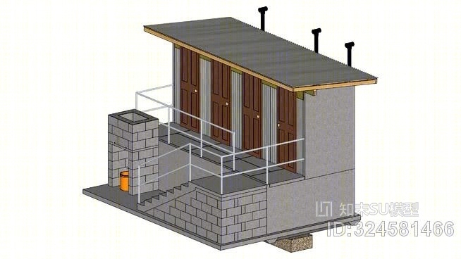 海天学校的堆肥厕所SU模型下载【ID:324581466】