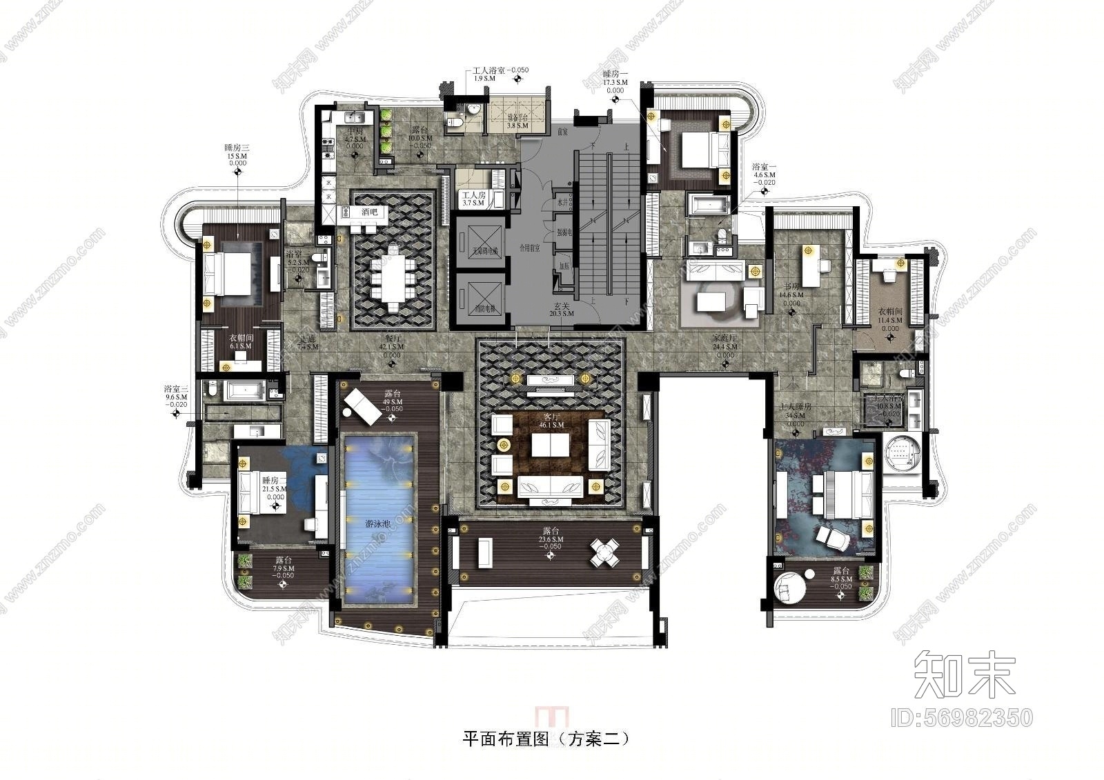 梁志天--广州雅居乐科学城项目F户型cad施工图下载【ID:56982350】