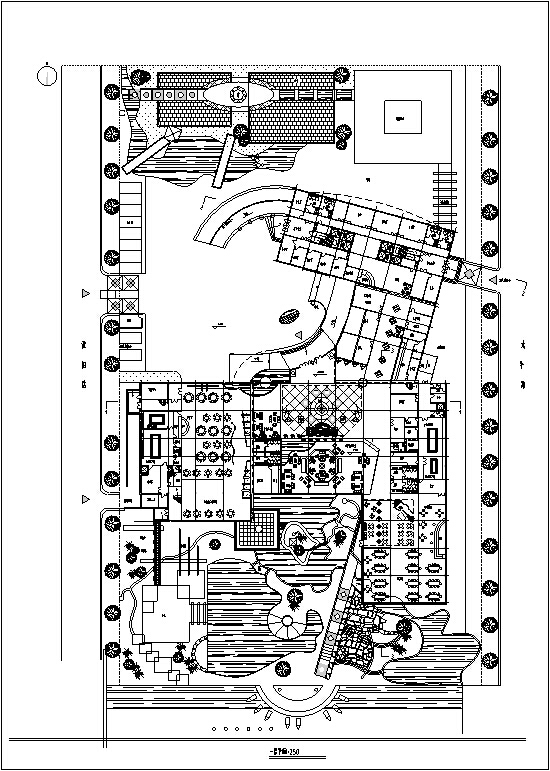 后现代高层宾馆酒店建筑设计方案施工图CADcad施工图下载【ID:166823177】