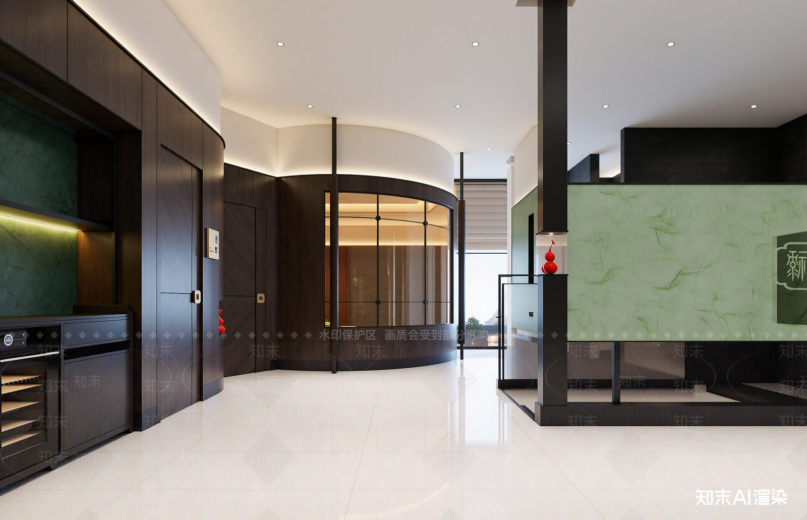 新中式酒店大堂3D模型下载【ID:1215063863】