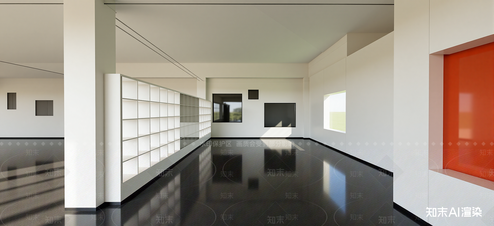 现代艺术展厅SU模型下载【ID:1222254087】