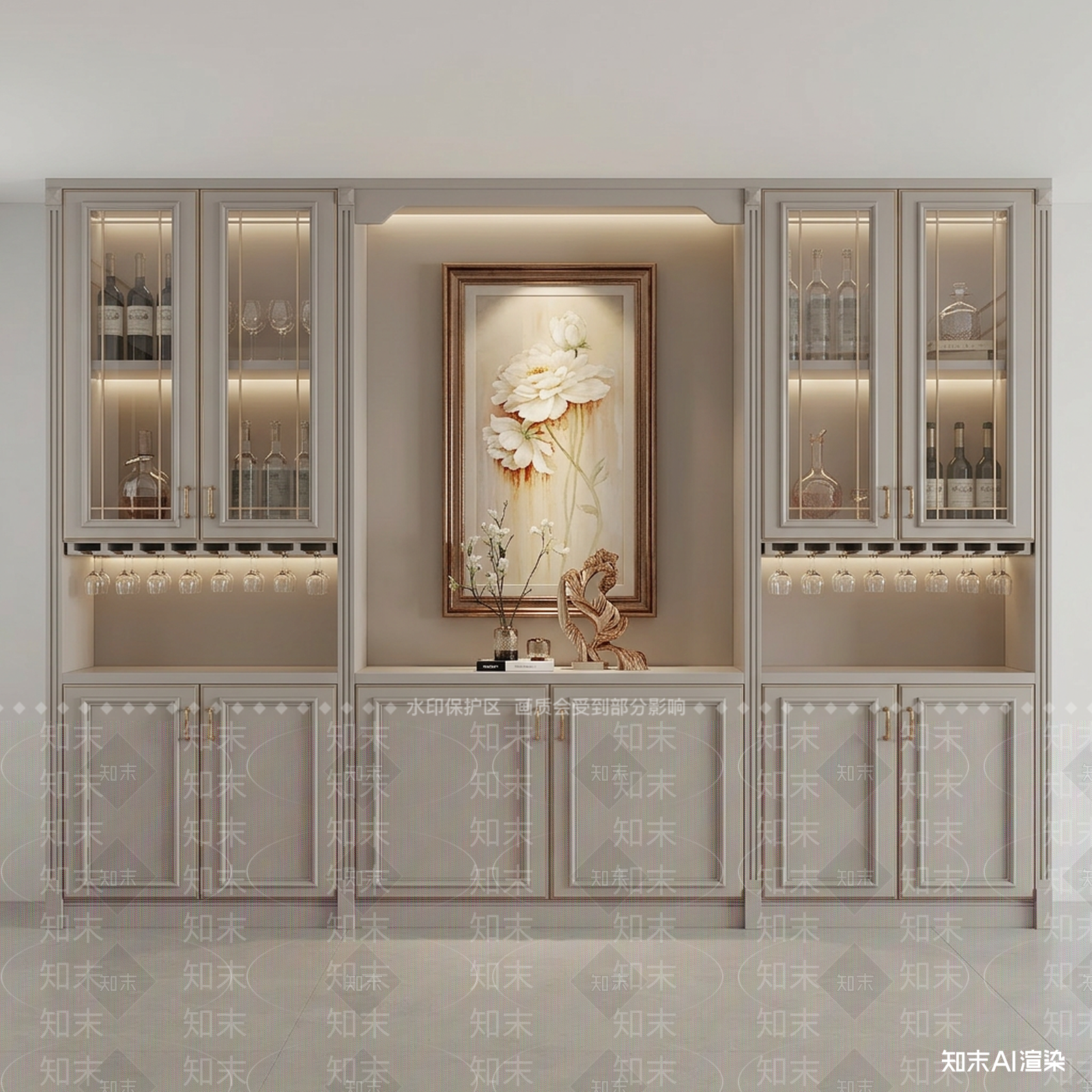 玻璃酒柜餐边柜餐边柜3D模型下载【ID:1227322933】