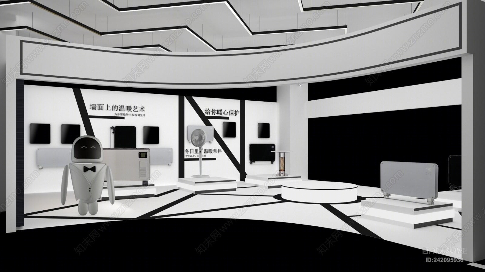 现代商业产品展厅SU模型下载【ID:242095936】