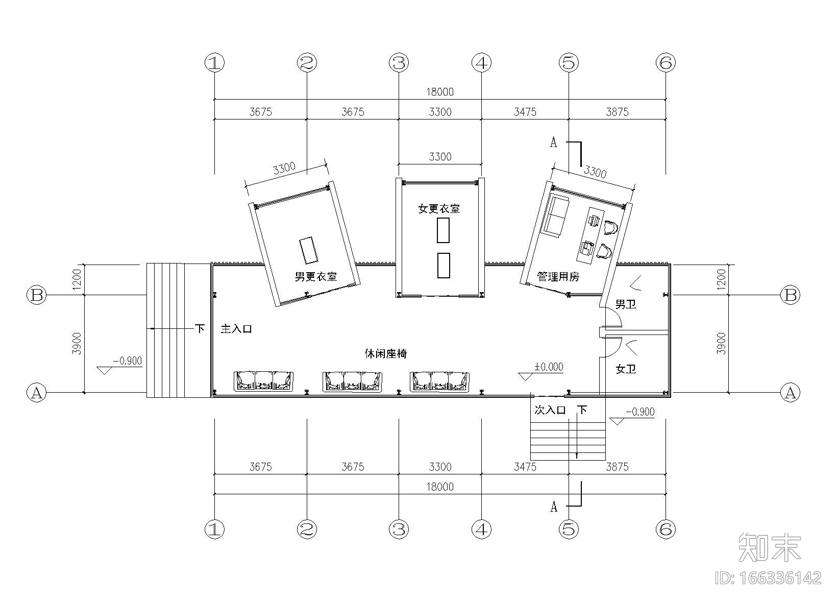 员工休息室建筑施工图设计_CADcad施工图下载【ID:166336142】