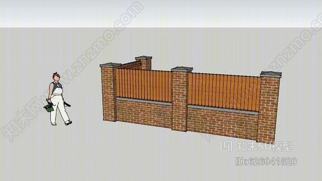 1.8米花园墙-CB围墙面板SU模型下载【ID:626041820】