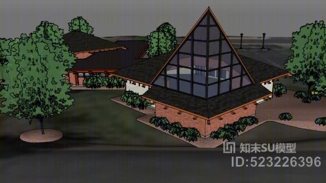 基督救世主路德教会，科罗拉多极光SU模型下载【ID:523226396】