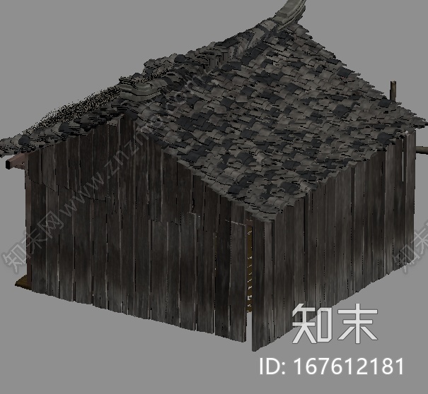 古建筑,写实破旧的古代房屋CG模型下载【ID:167612181】