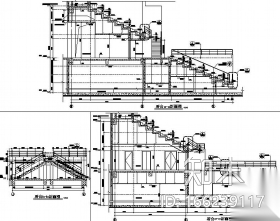 悬挑空间立体桁架结构体育场和体育馆及游泳馆结构施工图...cad施工图下载【ID:166239117】
