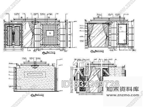 图块/节点贵宾室立面设计图cad施工图下载【ID:832269728】
