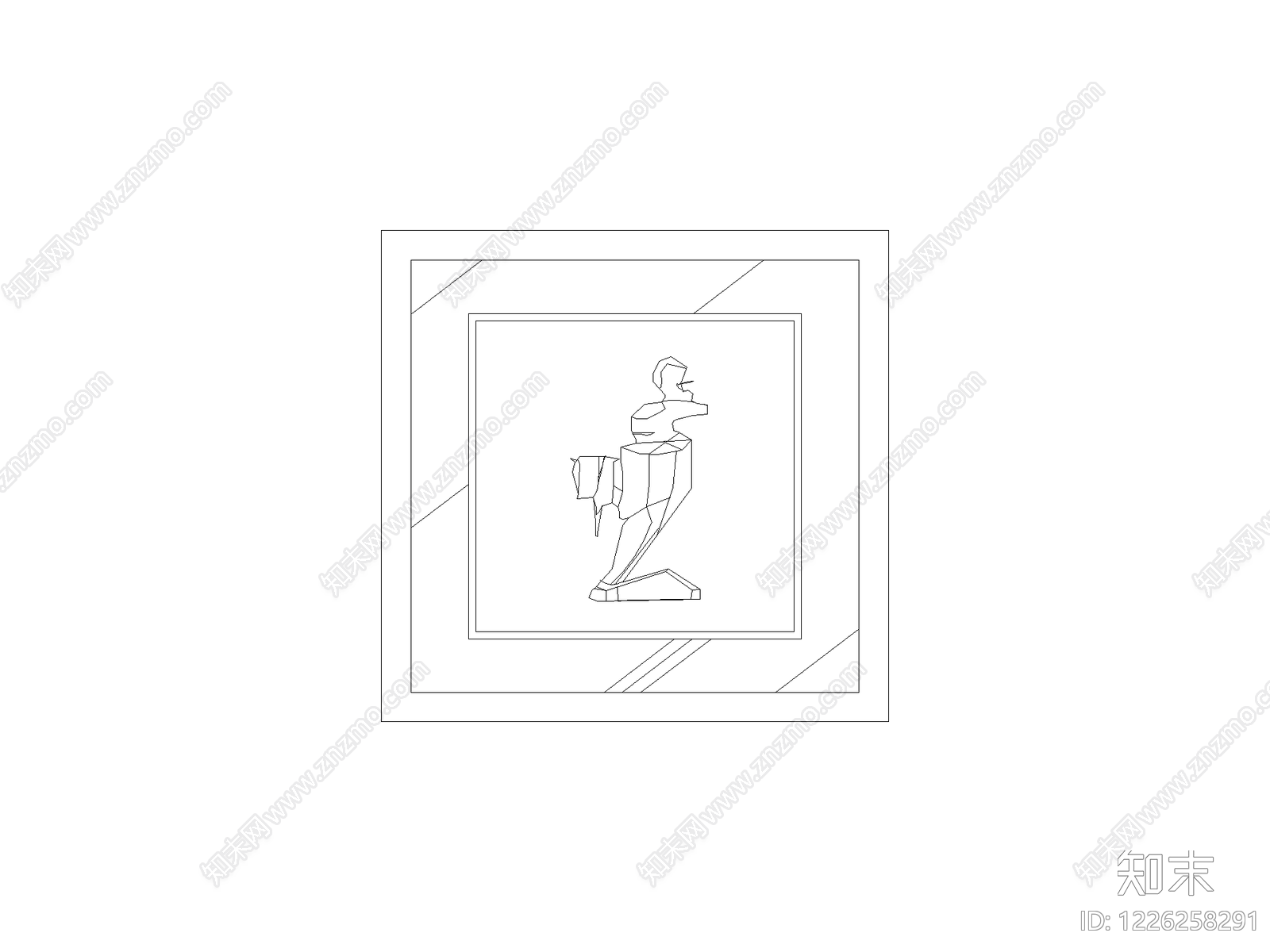 陈设类立面挂画cad施工图下载【ID:1226258291】