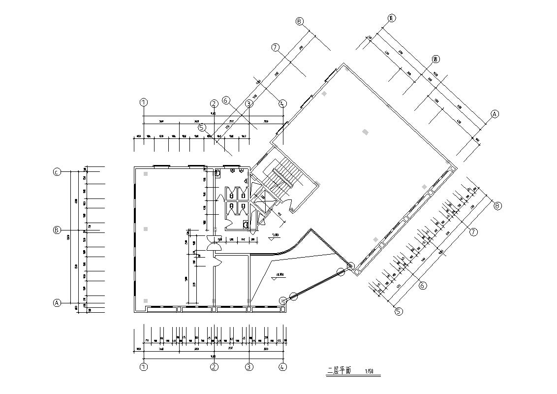城市酒店建筑设计方案（方案CAD）cad施工图下载【ID:167939185】