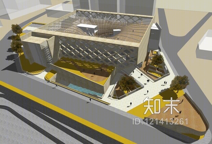 现代图书馆SU模型下载【ID:121413261】