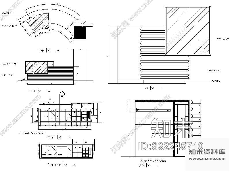 图块/节点桑那中心接待台详图cad施工图下载【ID:832245710】
