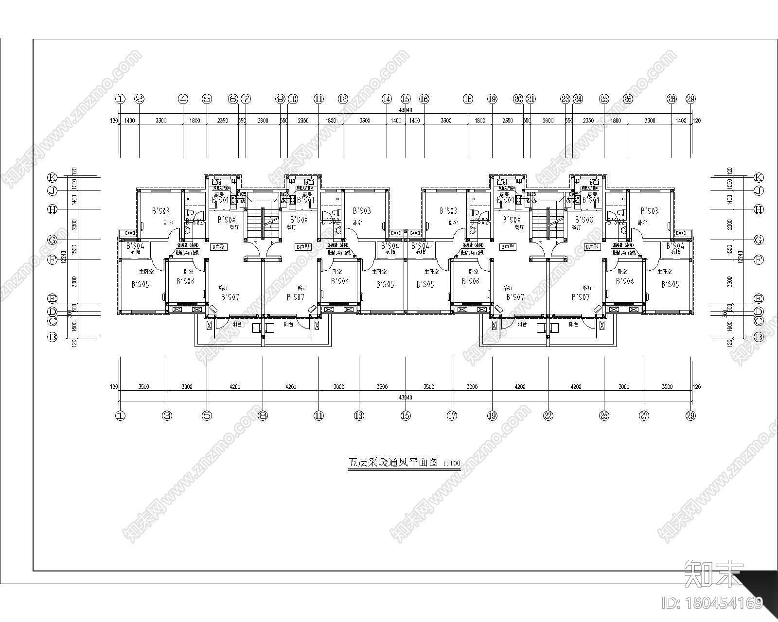 迎贤苑小区A区楼内暖通图cad施工图下载【ID:180454169】