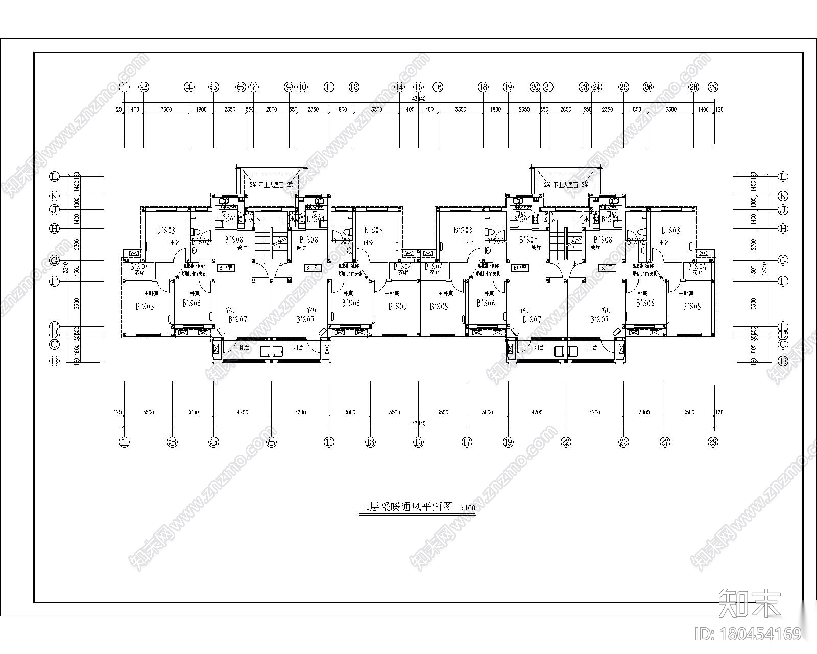 迎贤苑小区A区楼内暖通图cad施工图下载【ID:180454169】