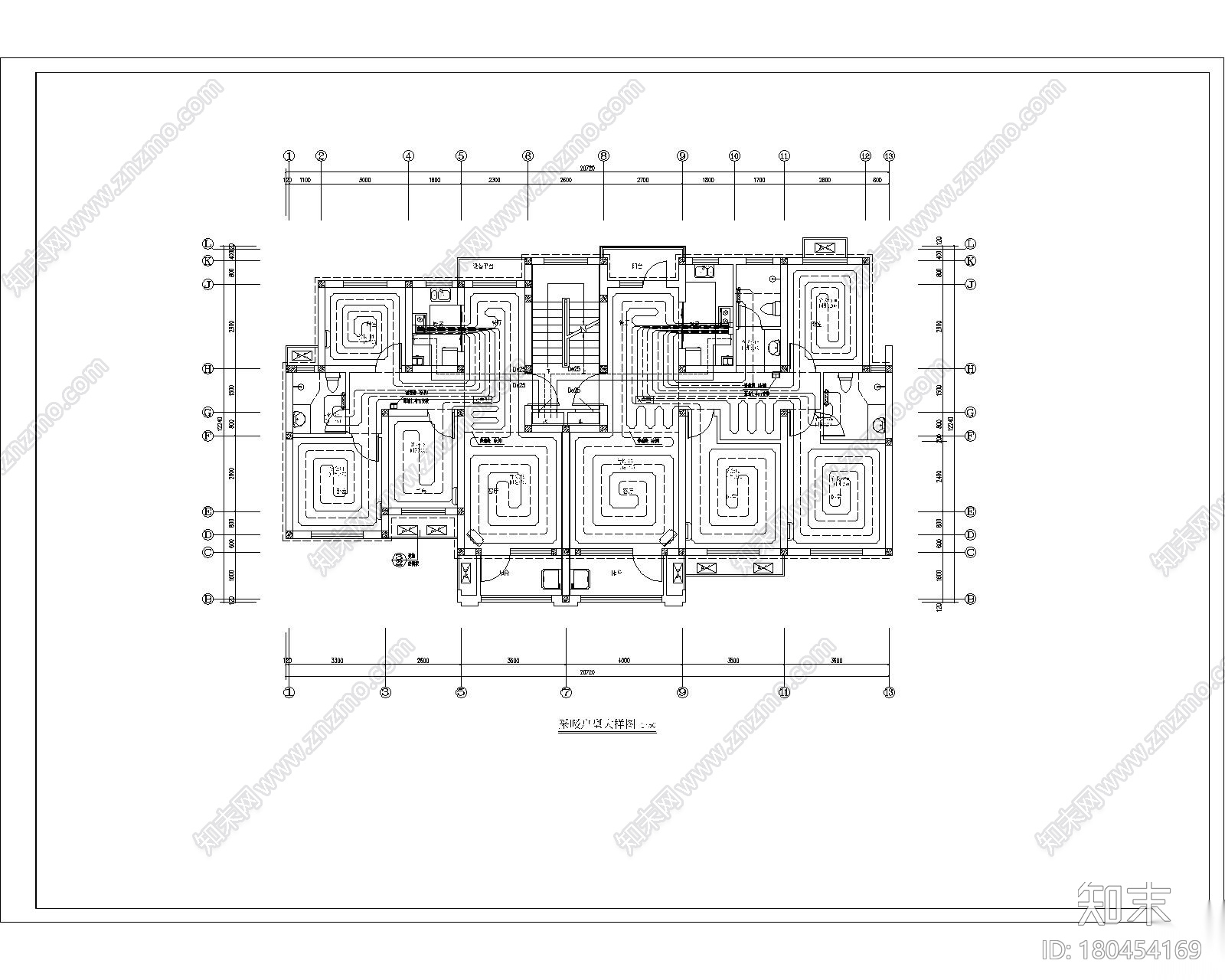 迎贤苑小区A区楼内暖通图cad施工图下载【ID:180454169】