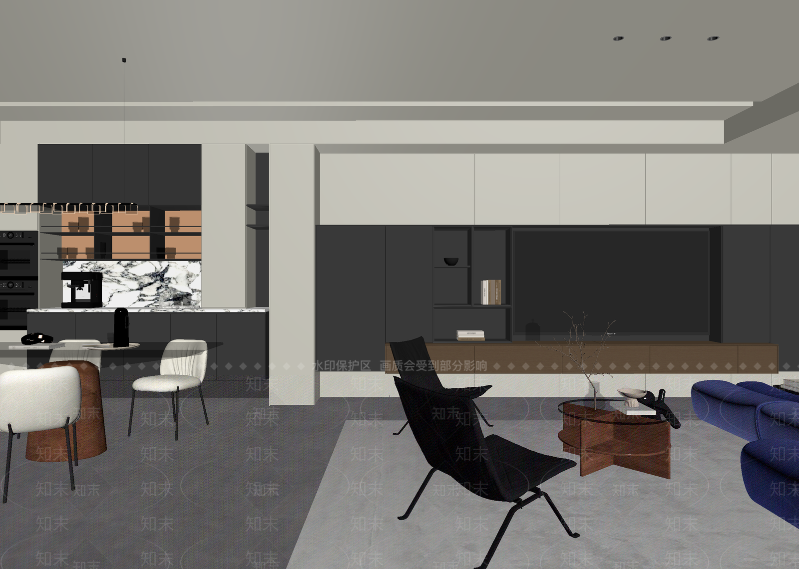 现代客餐厅3D模型下载【ID:1215109541】