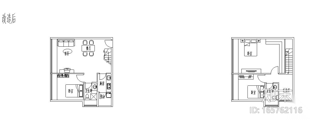 多种户型公寓户型平面设计图cad施工图下载【ID:165762116】