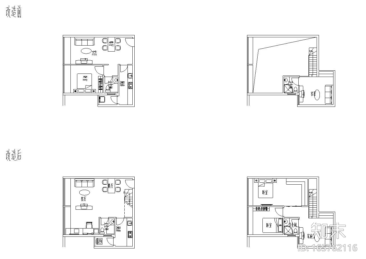 多种户型公寓户型平面设计图cad施工图下载【ID:165762116】