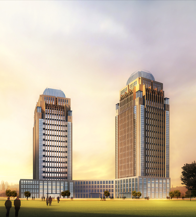 [宁夏]高层欧式风格框架剪力墙结构办公楼建筑施工图cad施工图下载【ID:151638151】
