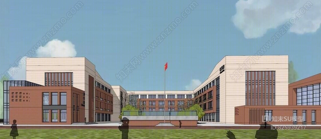 长城路小学SU模型下载【ID:825939217】