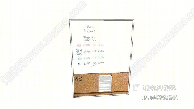 在450和900里，白板，软木h.1200毫米xSU模型下载【ID:440997281】