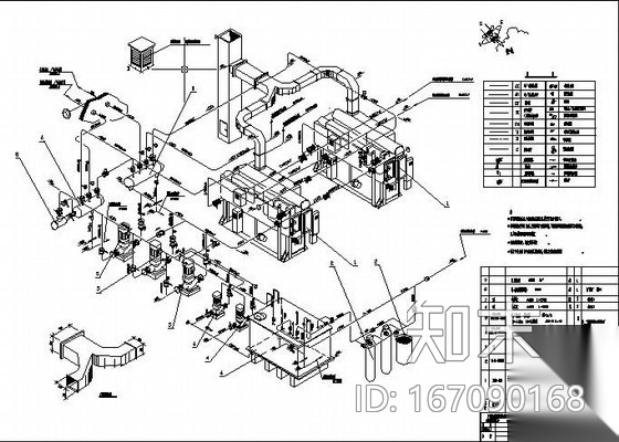 直燃机组系统图cad施工图下载【ID:167090168】